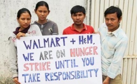 柬埔寨製衣工人絕食抗議沃爾瑪
