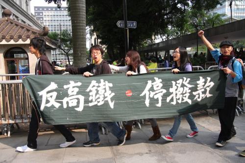 Students protest proposed Hong Kong-China railway