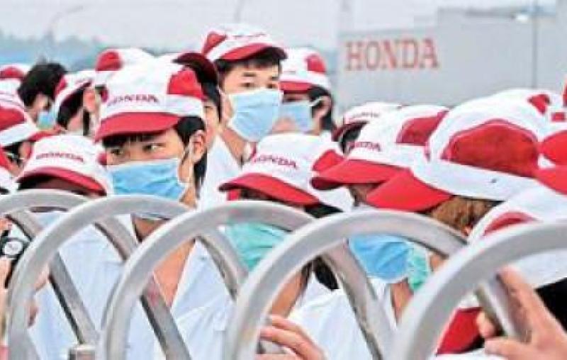 Honda Workers Strike for Labour Rights and Trade Union Representation.